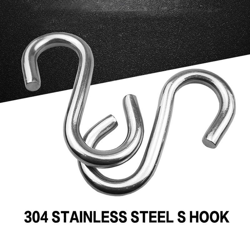 UPUPMOON 50-Pack 304 Stainless Steel S Hooks, 1.5 Inch Heavy-Duty Hooks with 88 lb Capacity, Ideal for Hanging Plants, Tools, Chains, Garage, Kitchen, Garden, and Workshop Organization - Image 3
